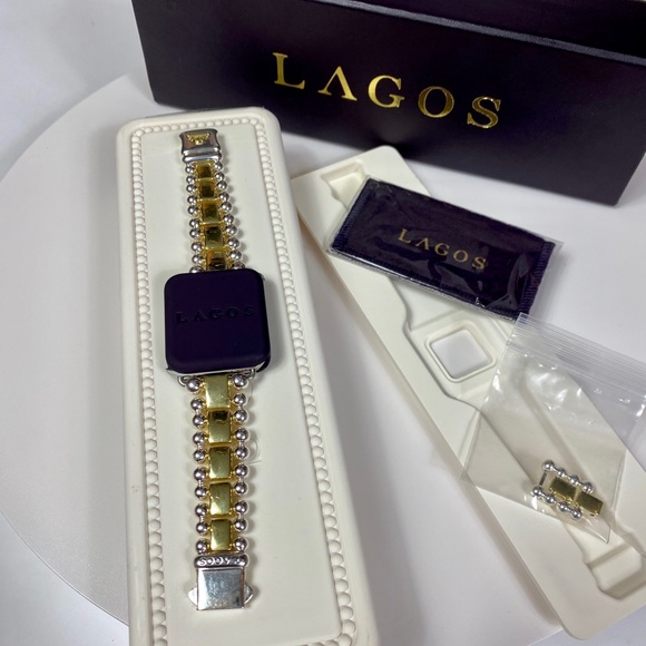 LAGOS Accessories - Lagos 18K Gold Smart Caviar Apple Watch Strap
